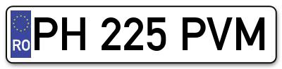 Placuta inmatriculare numar auto  PH-225-PVM, PH 225 PVM, PH225PVM