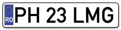 Placuta inmatriculare numar auto  PH-23-LMG, PH 23 LMG, PH23LMG