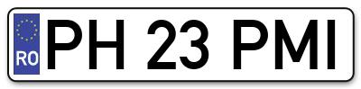 Placuta inmatriculare numar auto  PH-23-PMI, PH 23 PMI, PH23PMI