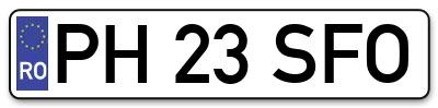 Placuta inmatriculare numar auto  PH-23-SFO, PH 23 SFO, PH23SFO