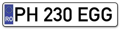 Placuta inmatriculare numar auto  PH-230-EGG, PH 230 EGG, PH230EGG