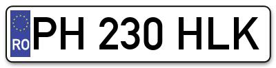 Placuta inmatriculare numar auto  PH-230-HLK, PH 230 HLK, PH230HLK