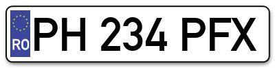 Placuta inmatriculare numar auto  PH-234-PFX, PH 234 PFX, PH234PFX