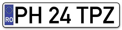 Placuta inmatriculare numar auto  PH-24-TPZ, PH 24 TPZ, PH24TPZ