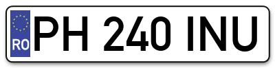 Placuta inmatriculare numar auto  PH-240-INU, PH 240 INU, PH240INU