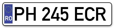 Placuta inmatriculare numar auto  PH-245-ECR, PH 245 ECR, PH245ECR