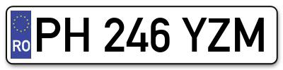 Placuta inmatriculare numar auto  PH-246-YZM, PH 246 YZM, PH246YZM
