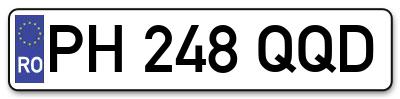 Placuta inmatriculare numar auto  PH-248-QQD, PH 248 QQD, PH248QQD