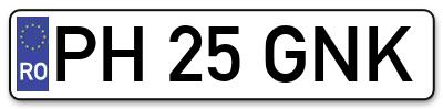 Placuta inmatriculare numar auto  PH-25-GNK, PH 25 GNK, PH25GNK