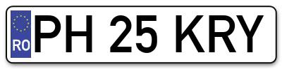 Placuta inmatriculare numar auto  PH-25-KRY, PH 25 KRY, PH25KRY