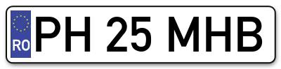 Placuta inmatriculare numar auto  PH-25-MHB, PH 25 MHB, PH25MHB