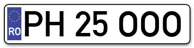 Placuta inmatriculare numar auto  PH-25-OOO, PH 25 OOO, PH25OOO