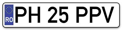 Placuta inmatriculare numar auto  PH-25-PPV, PH 25 PPV, PH25PPV