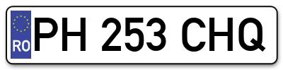 Placuta inmatriculare numar auto  PH-253-CHQ, PH 253 CHQ, PH253CHQ