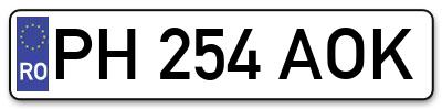 Placuta inmatriculare numar auto  PH-254-AOK, PH 254 AOK, PH254AOK