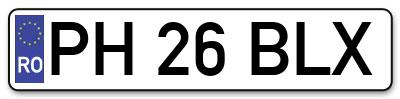 Placuta inmatriculare numar auto  PH-26-BLX, PH 26 BLX, PH26BLX