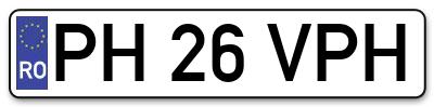 Placuta inmatriculare numar auto  PH-26-VPH, PH 26 VPH, PH26VPH