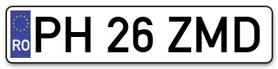 Placuta inmatriculare numar auto  PH-26-ZMD, PH 26 ZMD, PH26ZMD