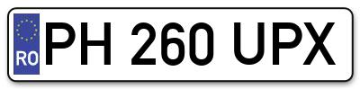 Placuta inmatriculare numar auto  PH-260-UPX, PH 260 UPX, PH260UPX