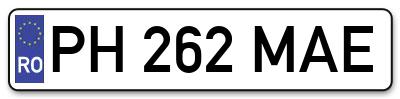 Placuta inmatriculare numar auto  PH-262-MAE, PH 262 MAE, PH262MAE