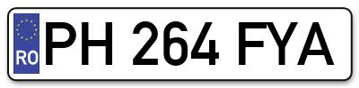 Placuta inmatriculare numar auto  PH-264-FYA, PH 264 FYA, PH264FYA