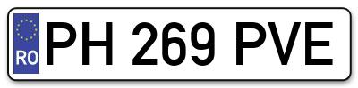 Placuta inmatriculare numar auto  PH-269-PVE, PH 269 PVE, PH269PVE