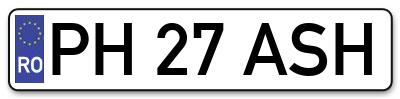 Placuta inmatriculare numar auto  PH-27-ASH, PH 27 ASH, PH27ASH