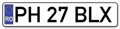 Placuta inmatriculare numar auto  PH-27-BLX, PH 27 BLX, PH27BLX