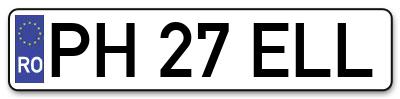 Placuta inmatriculare numar auto  PH-27-ELL, PH 27 ELL, PH27ELL