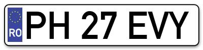 Placuta inmatriculare numar auto  PH-27-EVY, PH 27 EVY, PH27EVY