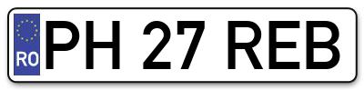 Placuta inmatriculare numar auto  PH-27-REB, PH 27 REB, PH27REB