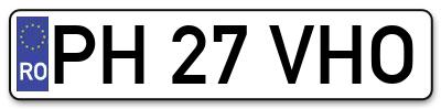 Placuta inmatriculare numar auto  PH-27-VHO, PH 27 VHO, PH27VHO