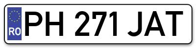 Placuta inmatriculare numar auto  PH-271-JAT, PH 271 JAT, PH271JAT