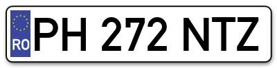 Placuta inmatriculare numar auto  PH-272-NTZ, PH 272 NTZ, PH272NTZ