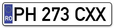 Placuta inmatriculare numar auto  PH-273-CXX, PH 273 CXX, PH273CXX