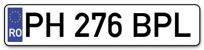 Placuta inmatriculare numar auto  PH-276-BPL, PH 276 BPL, PH276BPL