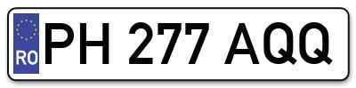 Placuta inmatriculare numar auto  PH-277-AQQ, PH 277 AQQ, PH277AQQ