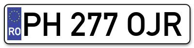 Placuta inmatriculare numar auto  PH-277-OJR, PH 277 OJR, PH277OJR