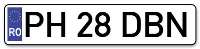 Placuta inmatriculare numar auto  PH-28-DBN, PH 28 DBN, PH28DBN