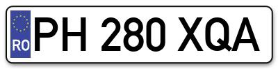 Placuta inmatriculare numar auto  PH-280-XQA, PH 280 XQA, PH280XQA