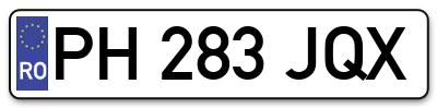 Placuta inmatriculare numar auto  PH-283-JQX, PH 283 JQX, PH283JQX
