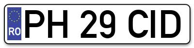 Placuta inmatriculare numar auto  PH-29-CID, PH 29 CID, PH29CID