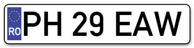 Placuta inmatriculare numar auto  PH-29-EAW, PH 29 EAW, PH29EAW