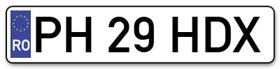 Placuta inmatriculare numar auto  PH-29-HDX, PH 29 HDX, PH29HDX