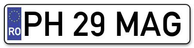 Placuta inmatriculare numar auto  PH-29-MAG, PH 29 MAG, PH29MAG