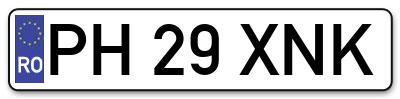 Placuta inmatriculare numar auto  PH-29-XNK, PH 29 XNK, PH29XNK