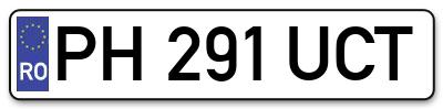 Placuta inmatriculare numar auto  PH-291-UCT, PH 291 UCT, PH291UCT