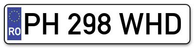 Placuta inmatriculare numar auto  PH-298-WHD, PH 298 WHD, PH298WHD
