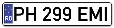 Placuta inmatriculare numar auto  PH-299-EMI, PH 299 EMI, PH299EMI
