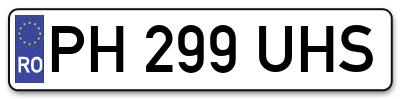 Placuta inmatriculare numar auto  PH-299-UHS, PH 299 UHS, PH299UHS